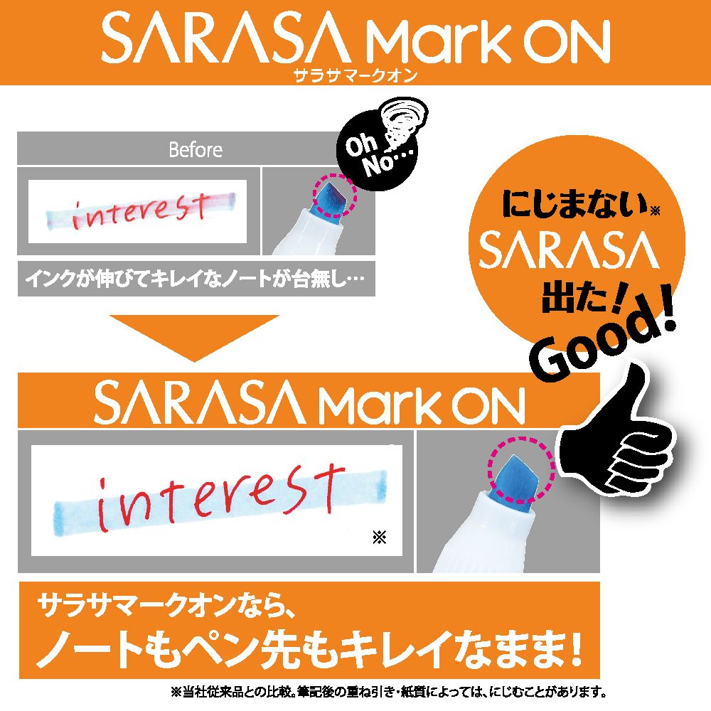 Zebra Sarasa MarkOn Gel-Pen Works extremely well with highlighters without smudging