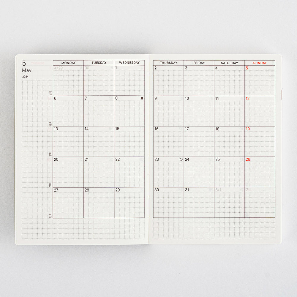 Hobonichi A6 Planner Book in English 2024