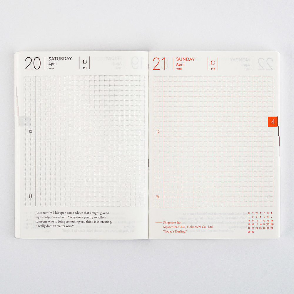 Hobonichi A6 Planner Book in English 2024