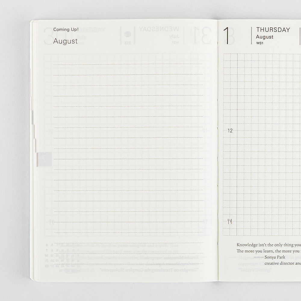 Hobonichi A6 Planner Book in English 2024