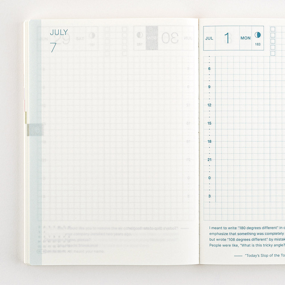 Hobonichi A6 Original Book 2024 in English Beloved Hobonichi A6 original finally available in English! Hobonichi A6 Original has the same basic features as A6 planner; one page for each day from January to December 2024, Monday start, daily quotes, lay-flat binding, amazing Tomoe River paper etc.
