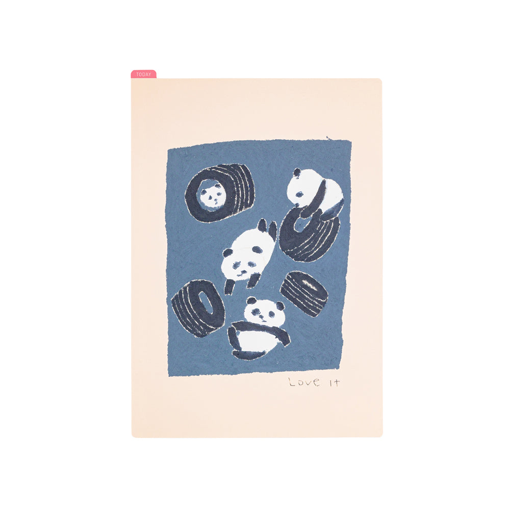 Hobonichi Jin Kitamura: Pencil Board for A5 Size (Love it (Panda)) This pencil board features pandas drawn by illustrator and children’s book author Jin Kitamura. The Hobonichi pencil boards are designed to use underneath the page you are writing on to keep your writing experience even smoother.
