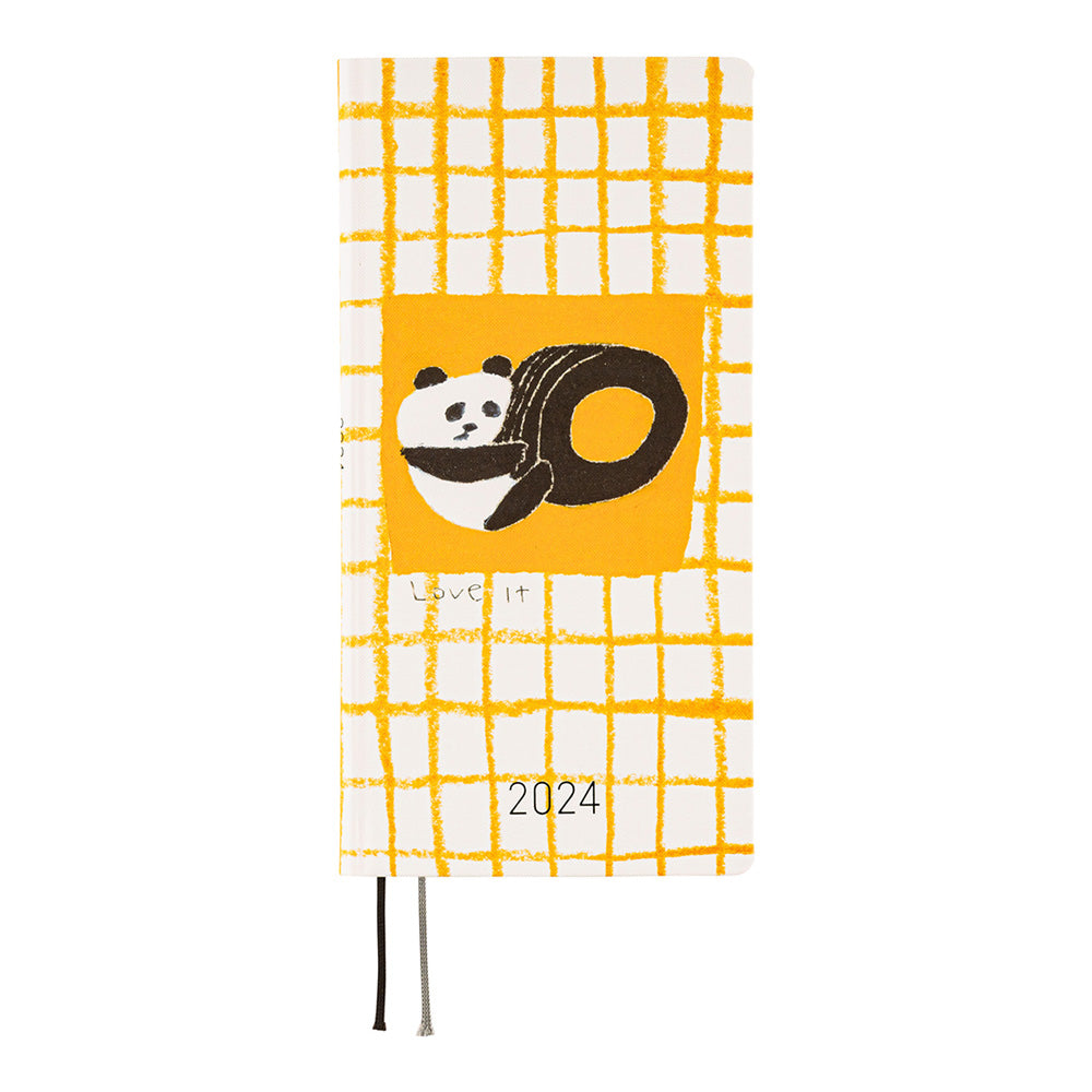 Hobonichi Weeks Jin Kitamura: Love it (Panda) Yellow Plaid 2024 JPN