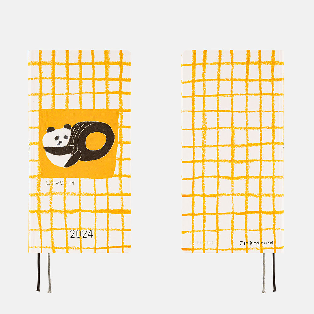 Hobonichi Weeks Jin Kitamura: Love it (Panda) Yellow Plaid 2024 JPN