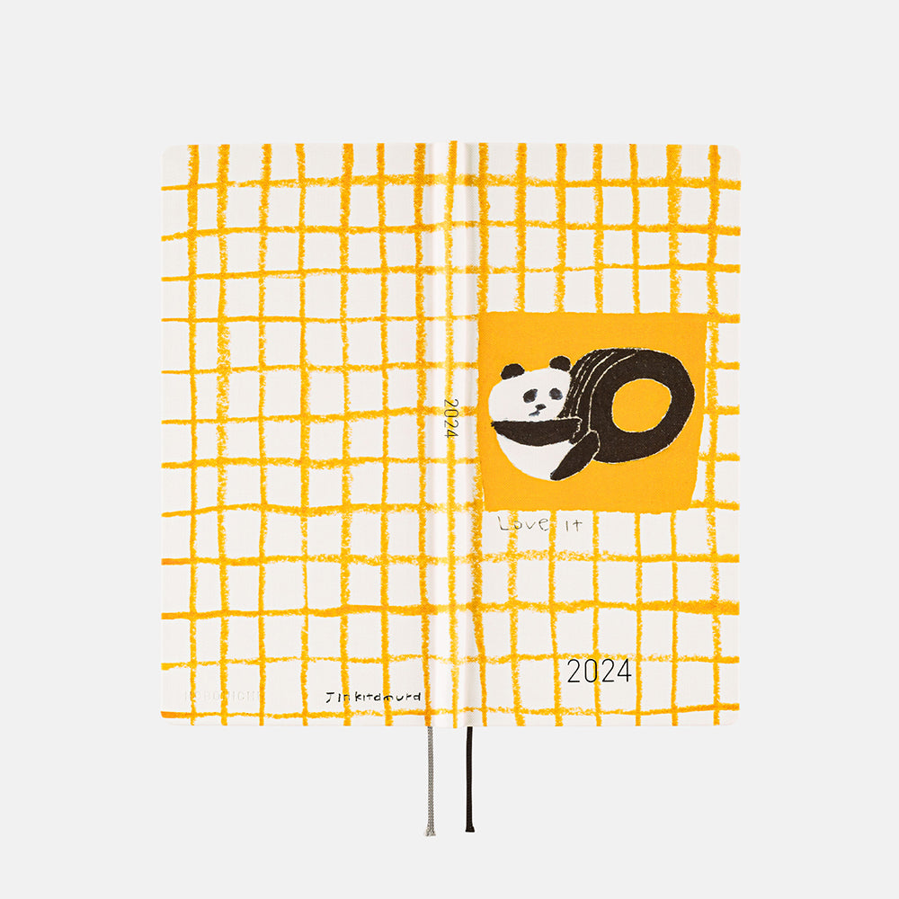 Hobonichi Weeks Jin Kitamura: Love it (Panda) Yellow Plaid 2024 JPN