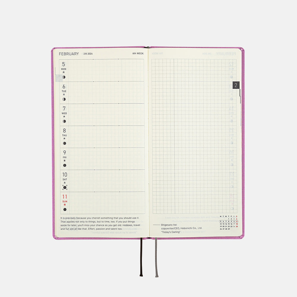 Hobonichi Weeks Colors: Lavender 2024 ENG