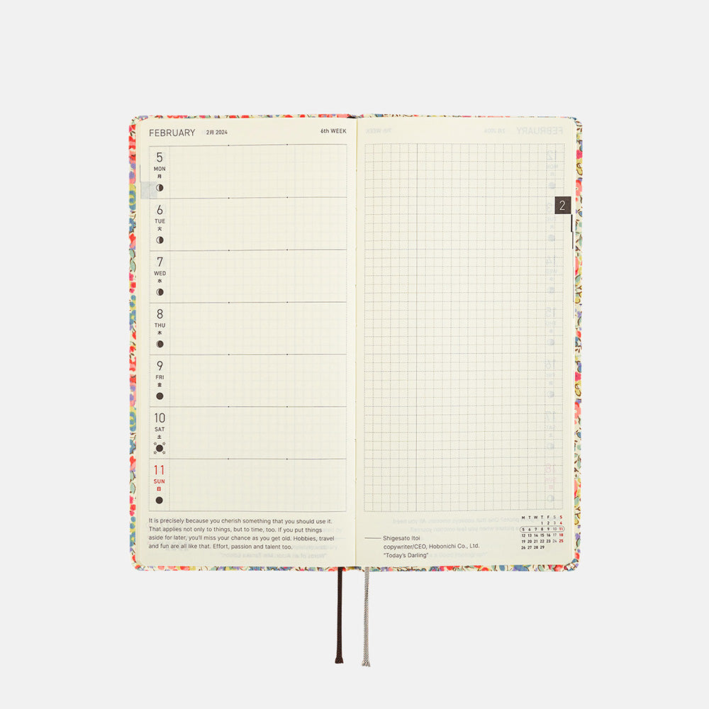 Hobonichi Weeks Liberty Fabrics: Emma and Georgina 2024 ENG