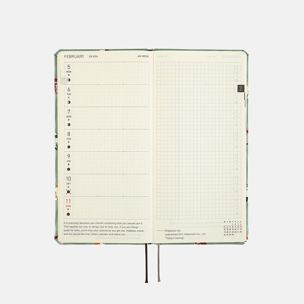 Hobonichi Weeks Bow & Tie: Cats & Me 2024 ENG