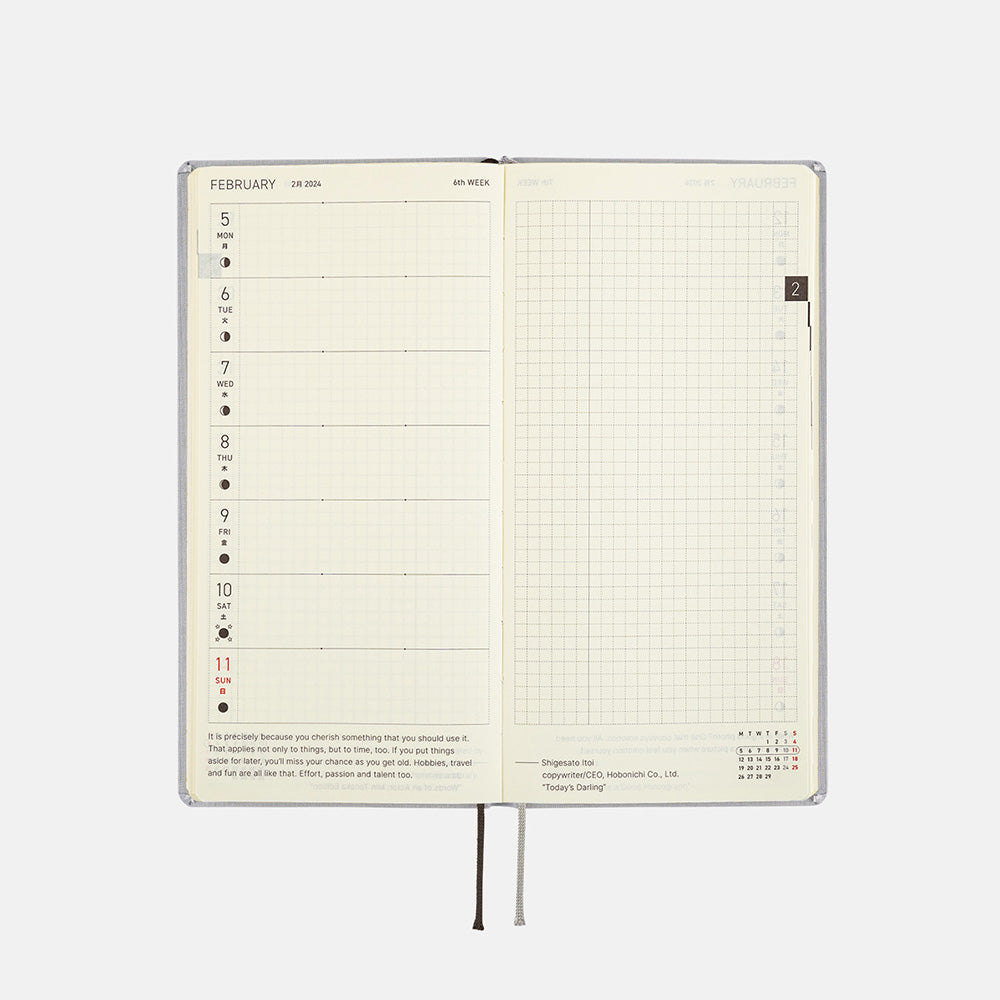Hobonichi Mega Weeks Colors: Stylish Gray 2024 ENG