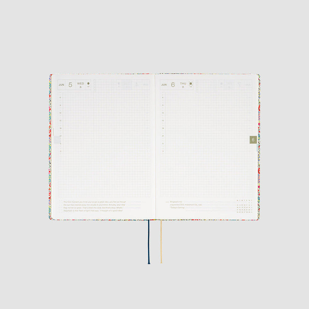 Hobonichi HON A5 2024 ENG Liberty Fabrics: Emma and Georgina
