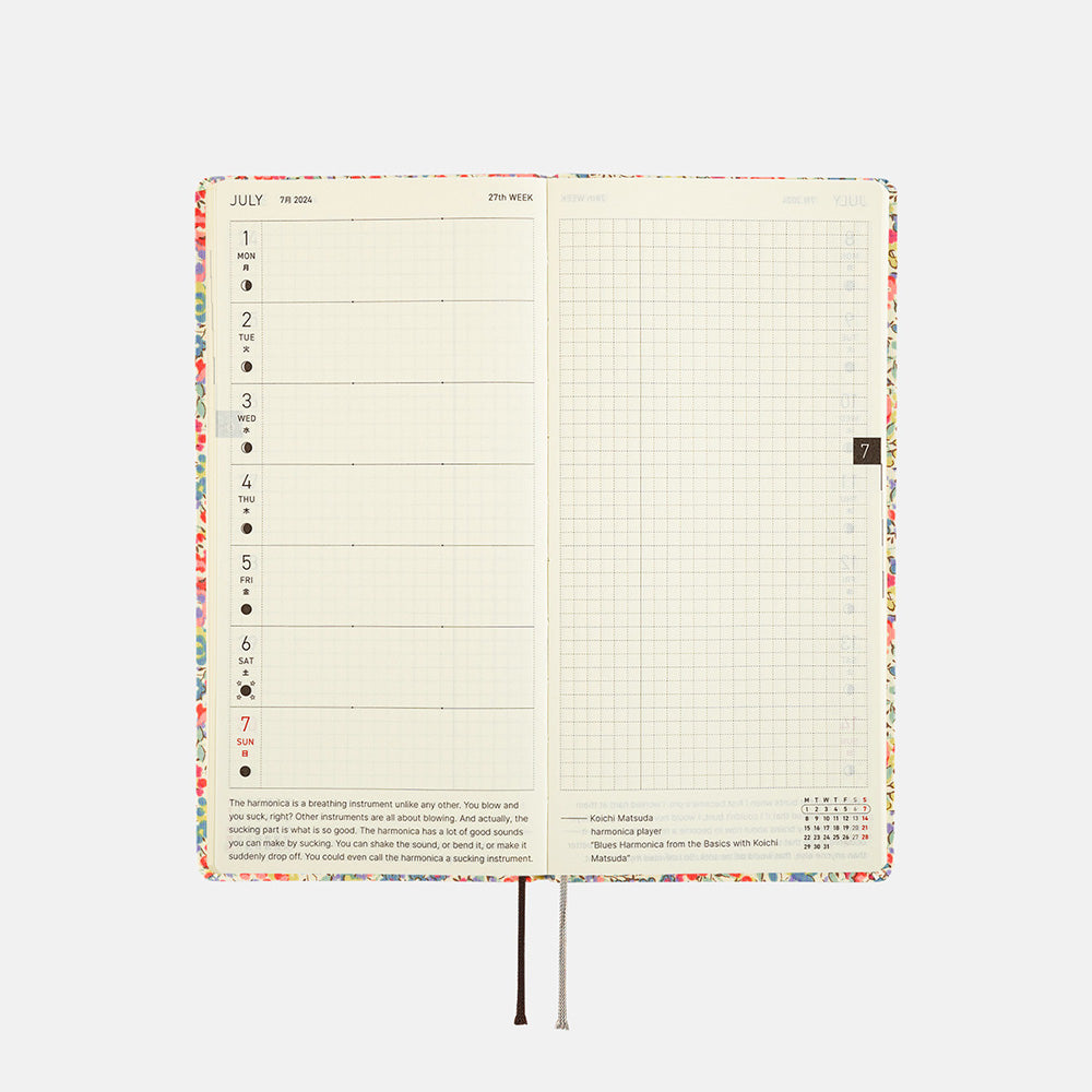 Hobonichi Weeks Liberty Fabrics: Emma and Georgina 2024 ENG