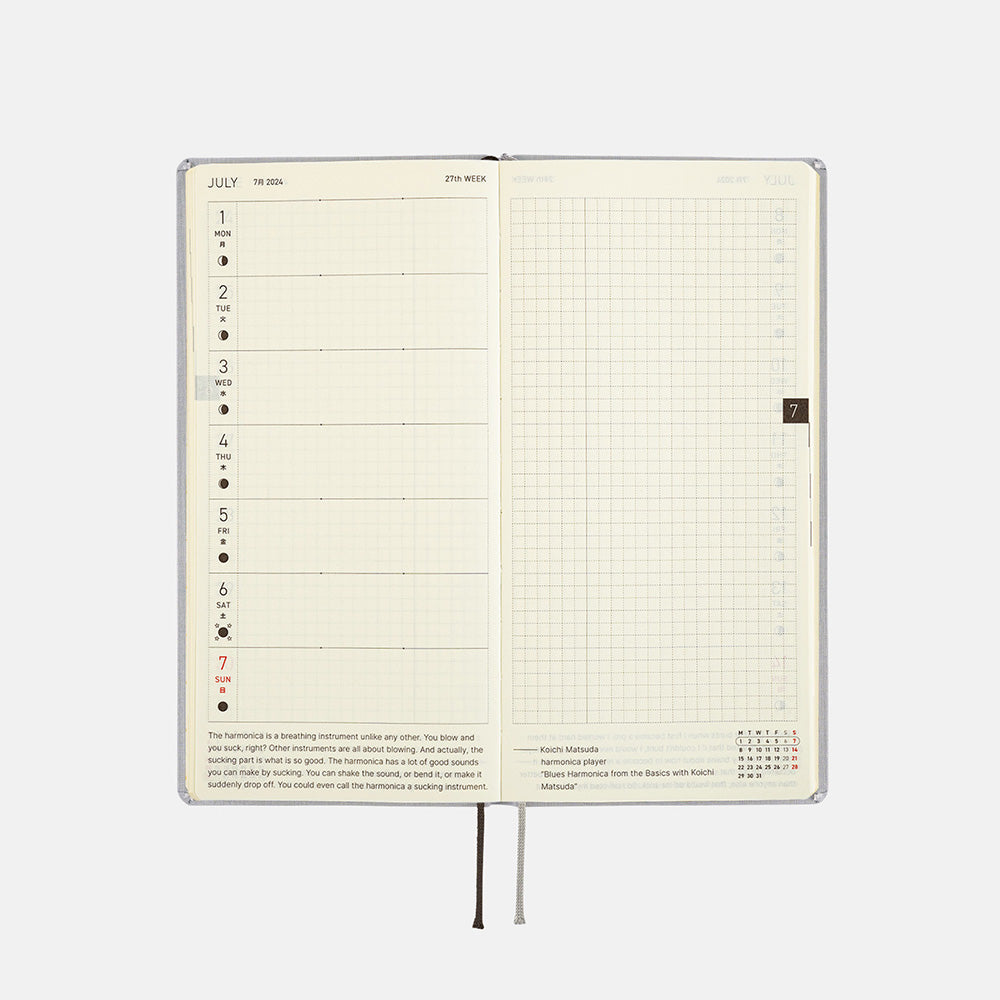 Hobonichi Mega Weeks Colors: Stylish Gray 2024 ENG