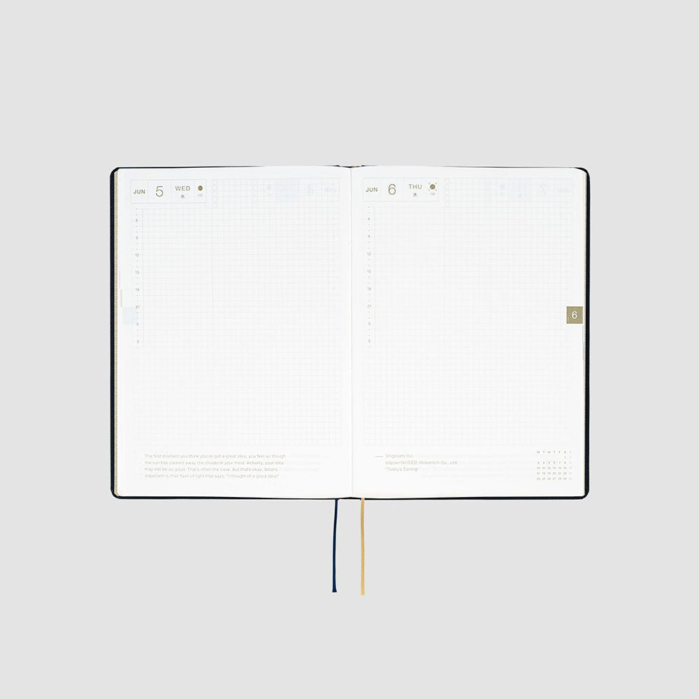 Hobonichi HON A5 2024 ENG Slash (Navy)