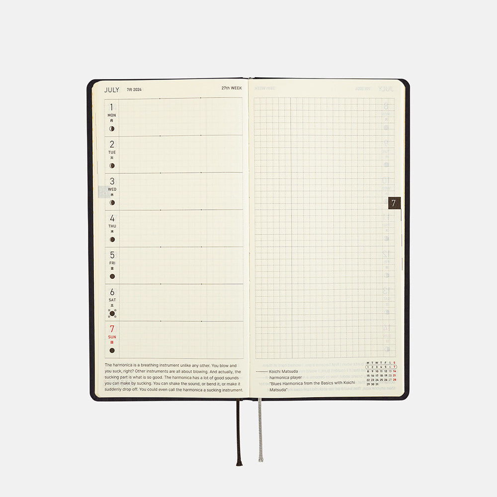 Hobonichi Weeks Paper Series: Black Gingham 2024 ENG