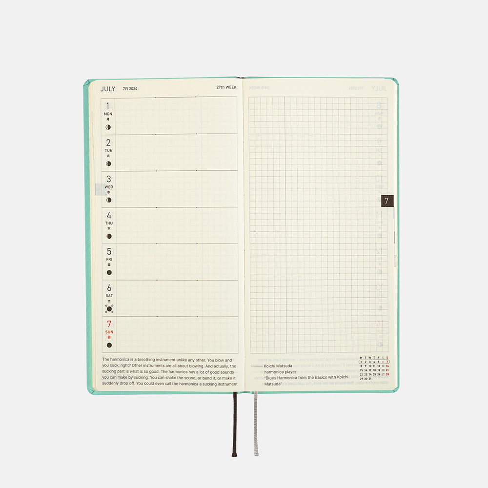 Hobonichi Weeks Paper Series: Pale Blue-Green 2024 ENG