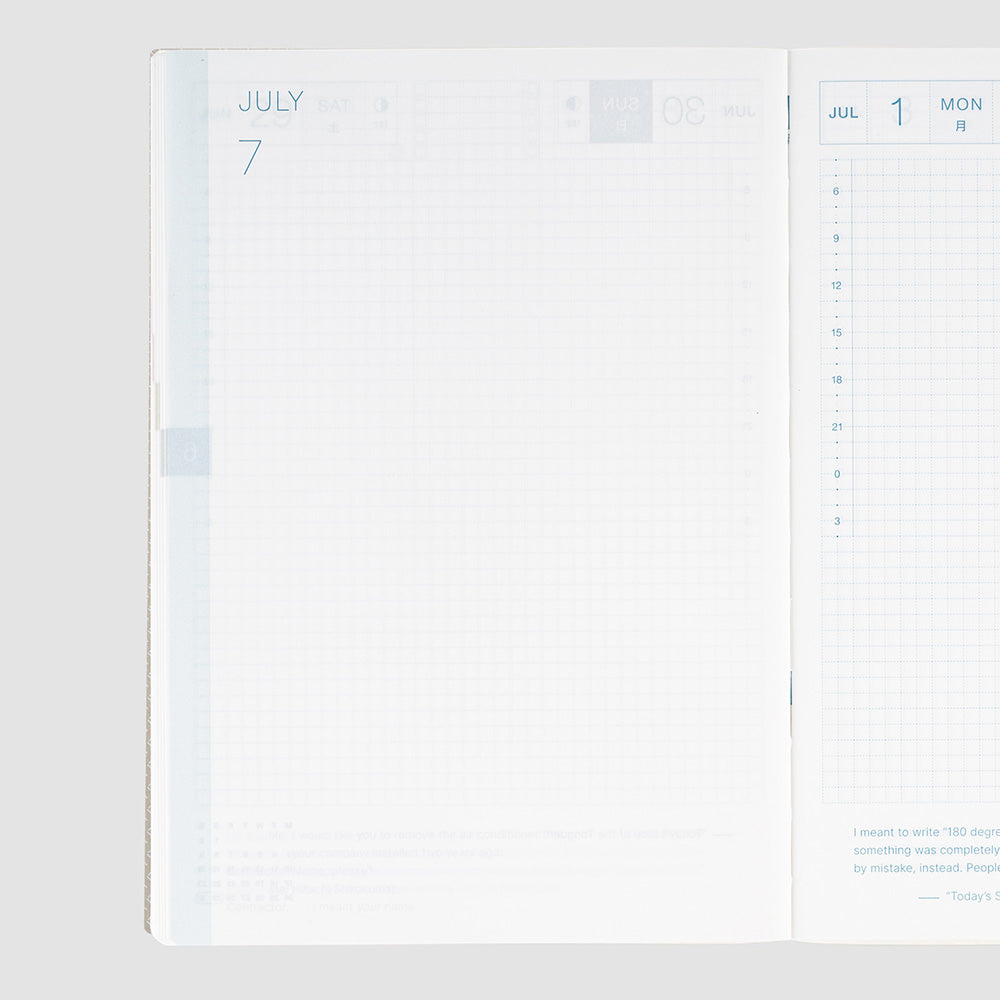 Hobonichi HON A5 2024 ENG Paper Series: Black Gingham