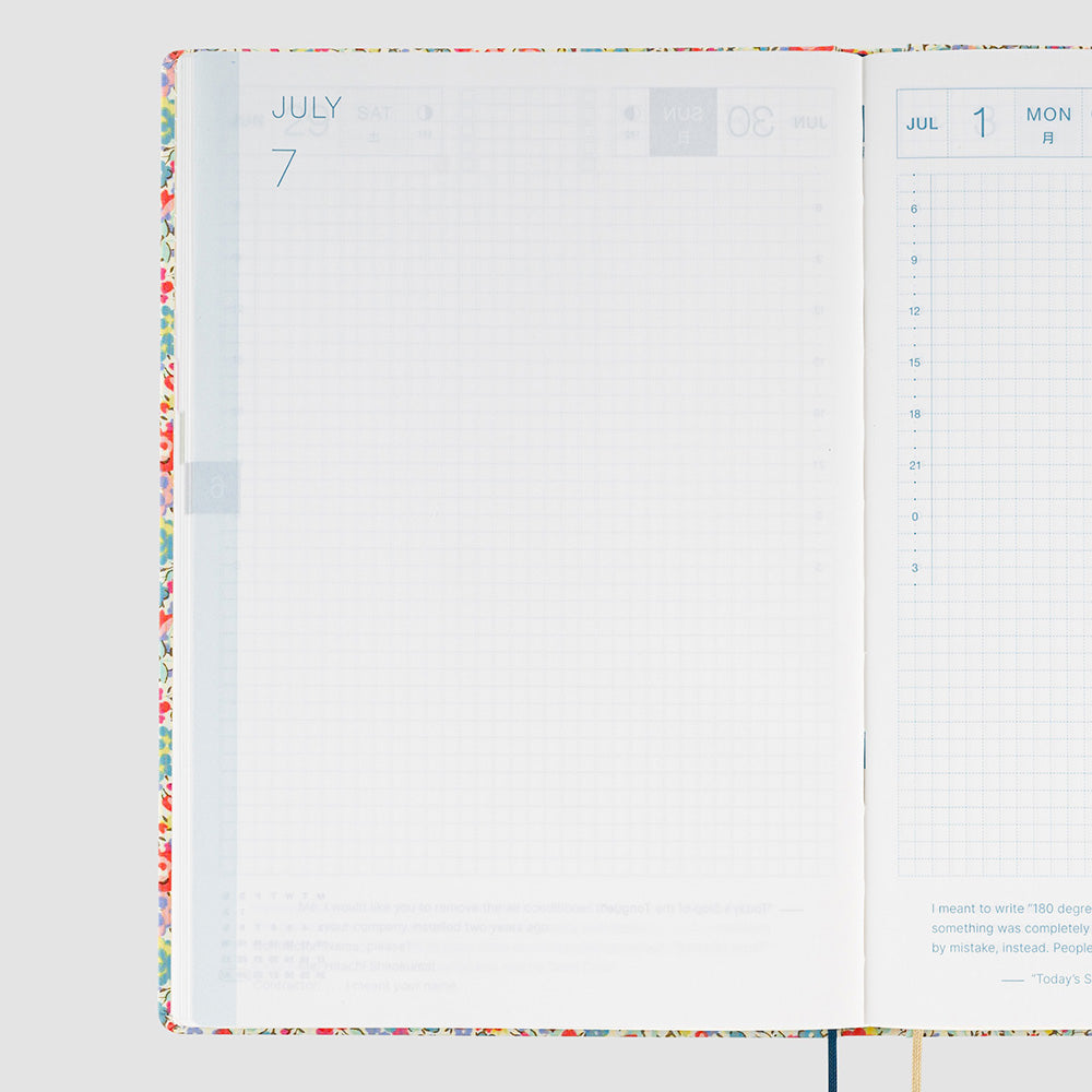 Hobonichi HON A5 2024 ENG Liberty Fabrics: Emma and Georgina