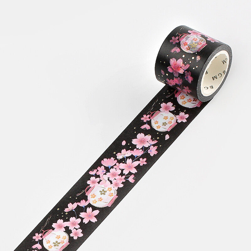 30mm Foil Washiteippi Night Sakura Blossom