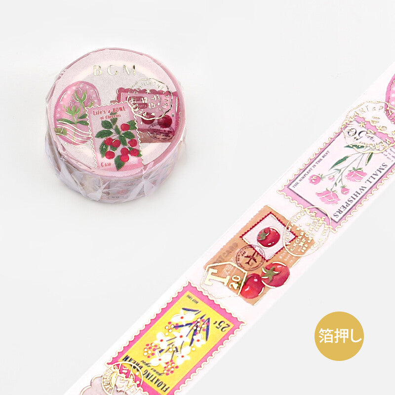 20mm Foil Washiteippi Post Office Pink Plant