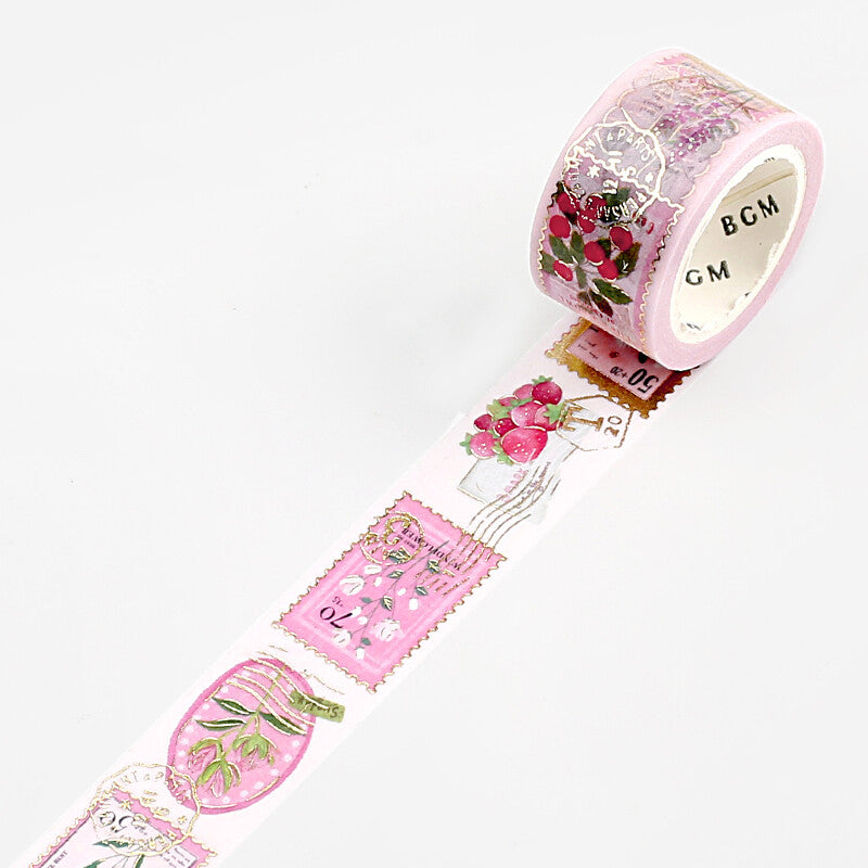 20mm Foil Washiteippi Post Office Pink Plant