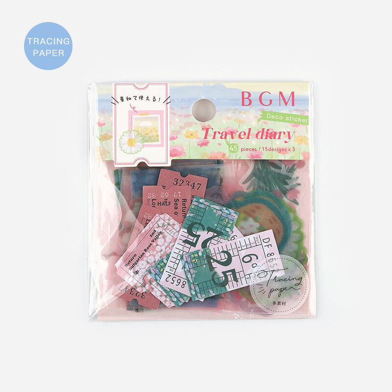 BGM Sticker Flakes Travel Diary Flower Garden