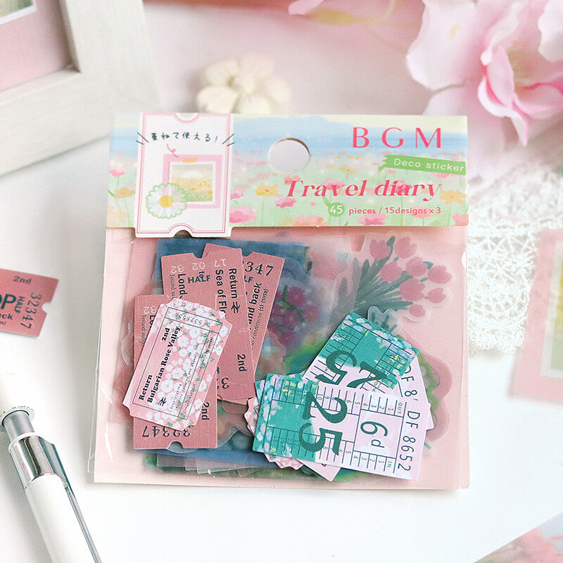 BGM Sticker Flakes Travel Diary Flower Garden