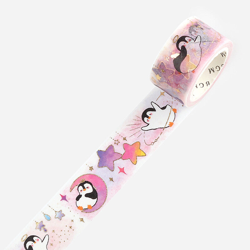 20mm Foil Washiteippi Penguin Village Star Moon