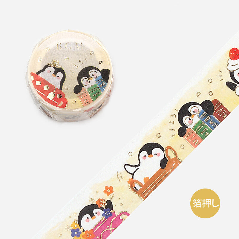 20mm Foil Washiteippi Penguin Village Shop