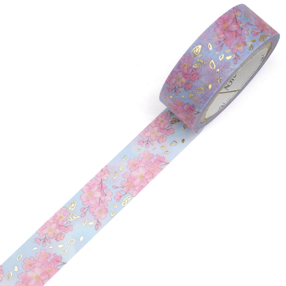 Saien Washiteippi Foil Cherry Blossom Pink and Blue