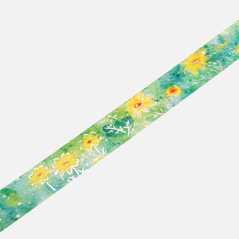 20mm Foil Washiteippi Watercolor Flower Chrysanthemum