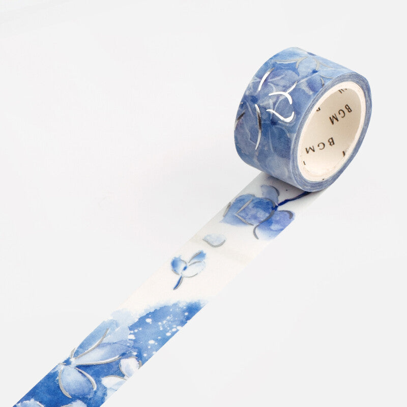 20mm Foil Washiteippi Watercolor Flower Hydrangea