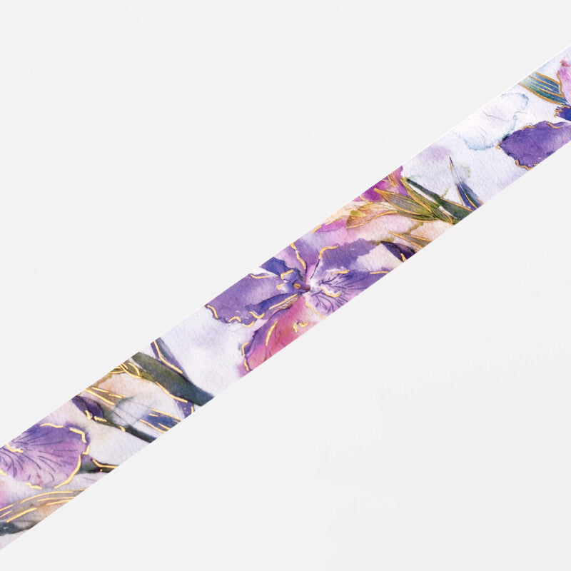 20mm Foil Washiteippi Watercolor Flower Iris