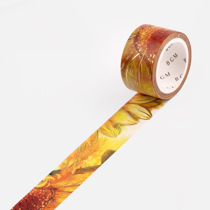 20mm Foil Washiteippi Watercolor Flower Sunflower