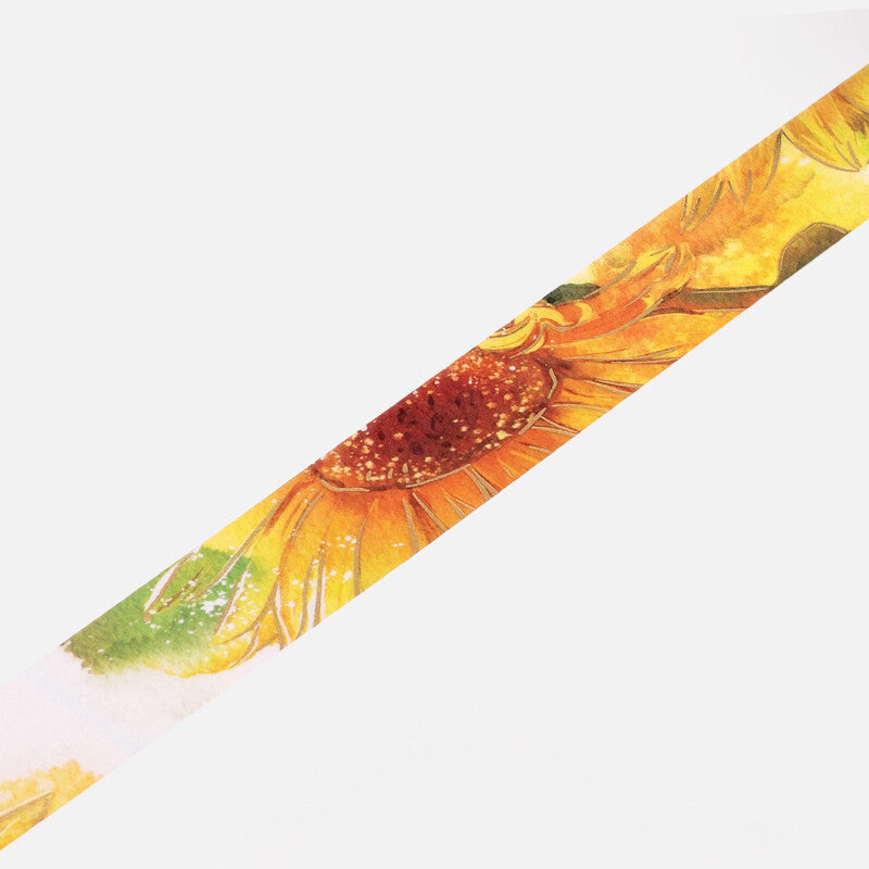 20mm Foil Washiteippi Watercolor Flower Sunflower