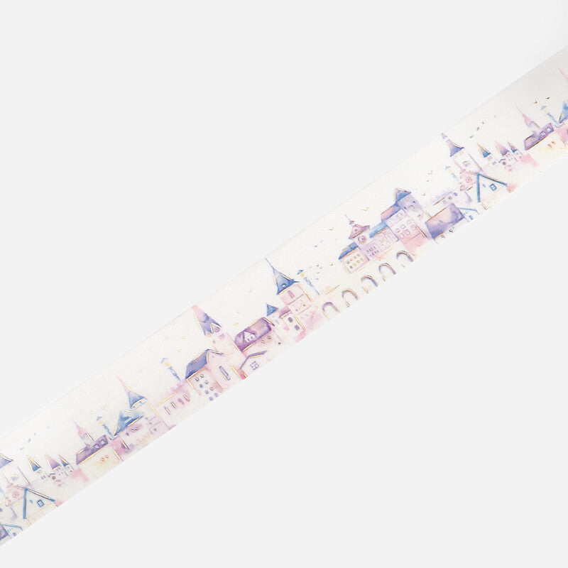 20mm Foil Washiteippi Watercolor European City