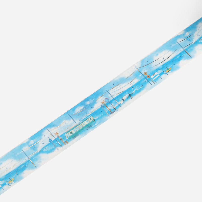 20mm Foil Washiteippi Watercolor Coastal
