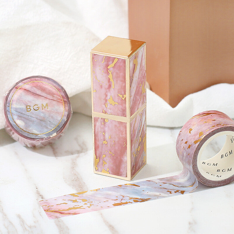 20mm Foil Washiteippi Marble Pattern Champagne