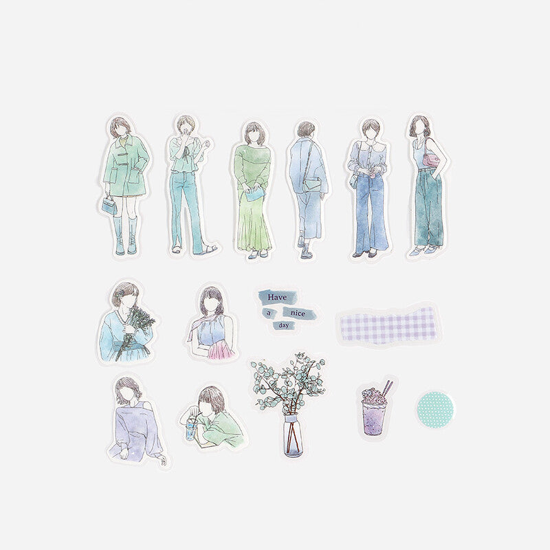 Coordinate Girl Washi Sticker Cool Colors