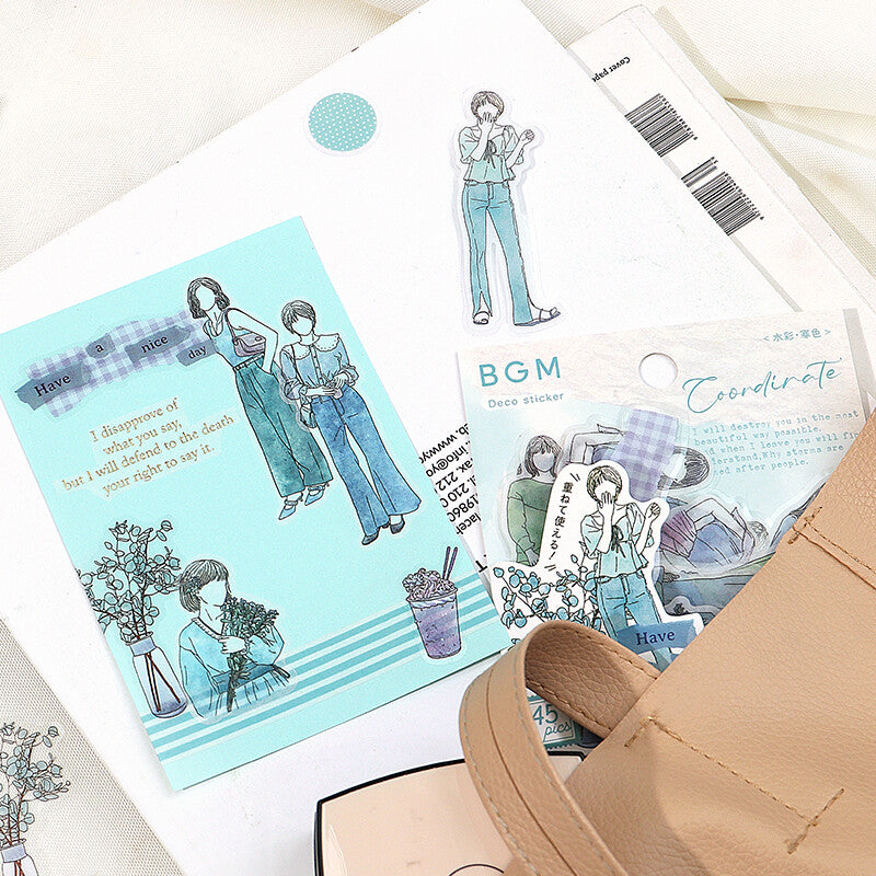 Coordinate Girl Washi Sticker Cool Colors