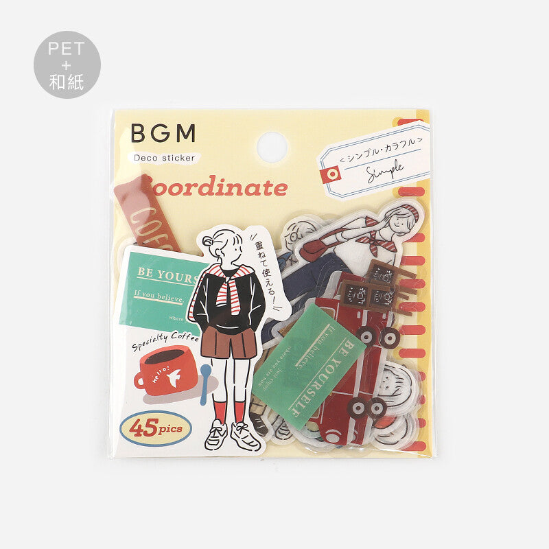 Coordinate Girl Washi Sticker Simple Colorful