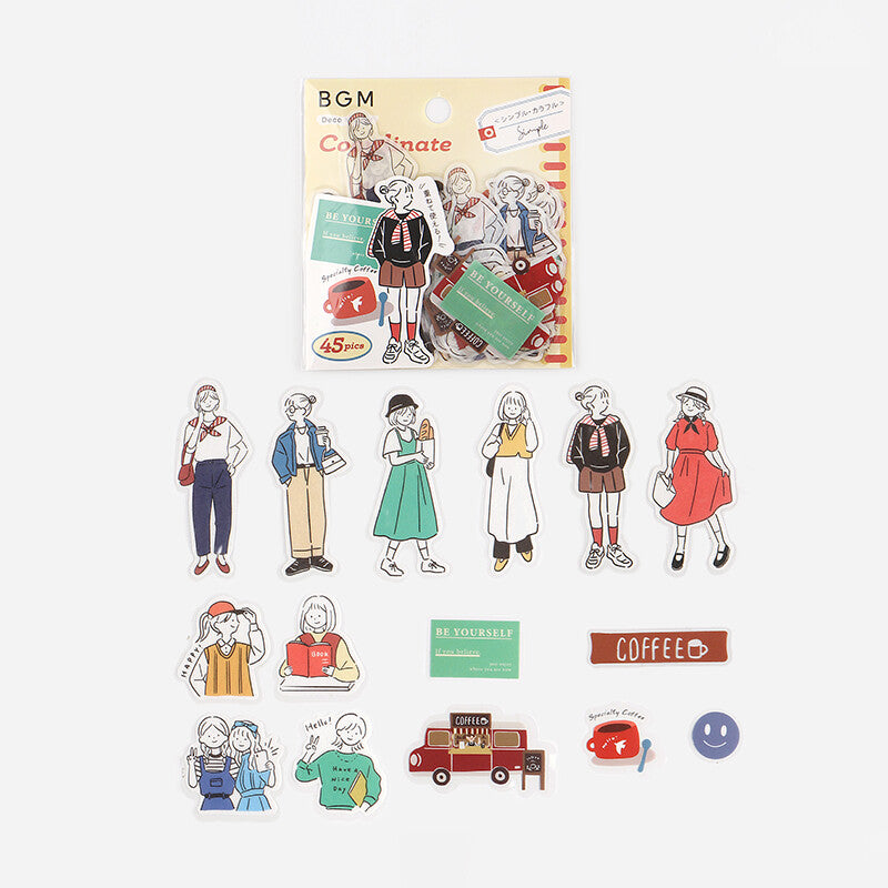 Coordinate Girl Washi Sticker Simple Colorful