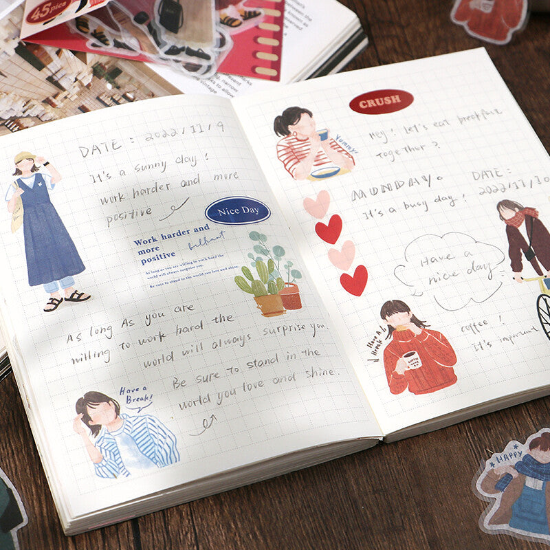 BGM Coordinate Girl Flake Sticker Casual Red