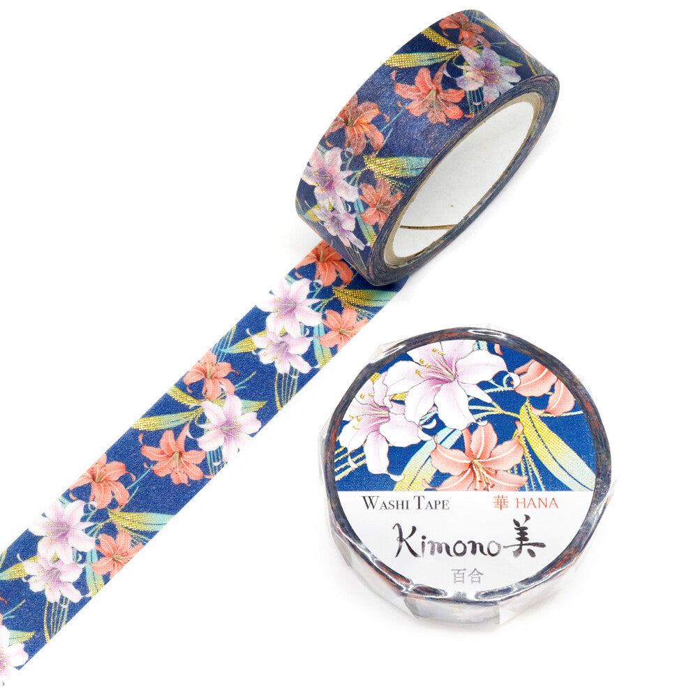 Kimono Washiteippi Foil Lily Flower
