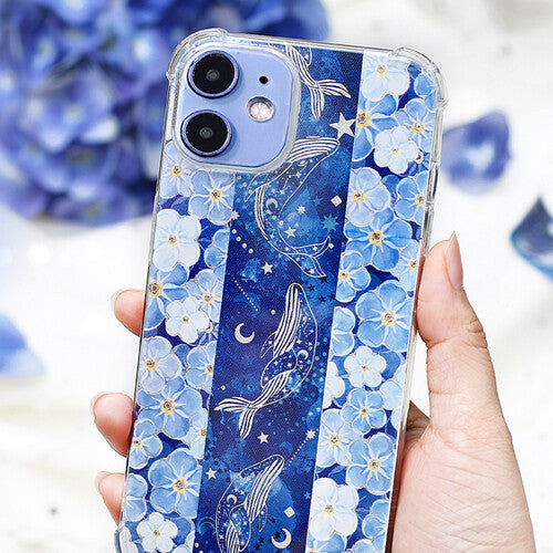 20mm Foil Washiteippi Sea of Blue Flowers