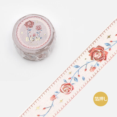 20mm Foil Washiteippi Embroidery Ribbon Rose