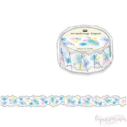 Washitape Blue Flowers Die-Cut