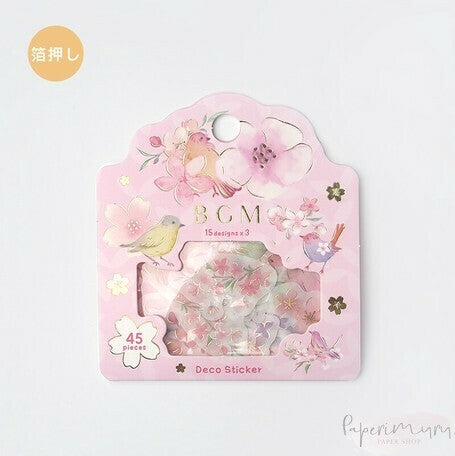 Washi Sticker Flakes Flower Time Birds