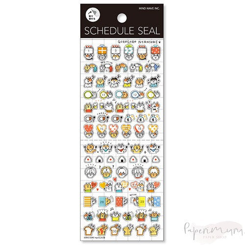 Schedule Seal Sticker Gorogoro Nyansuke Cat