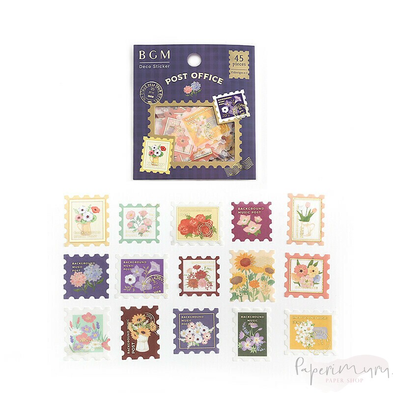 Washi Sticker Flakes Post Office Flower