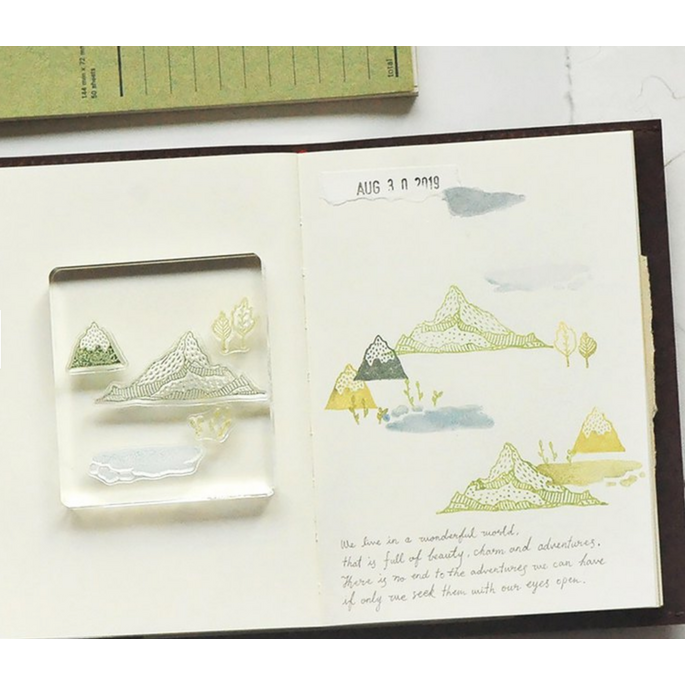 Splice Stamp Rubberstamp Set 1011 Landscape Of Mountains